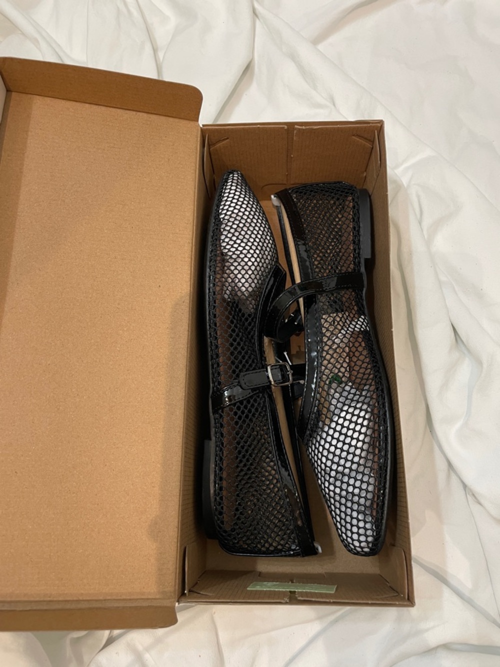 •A NEW DAY• “Issa” Mesh Mary Jane Ballet Flats - Jet Black // NIB - Picture 7 of 16